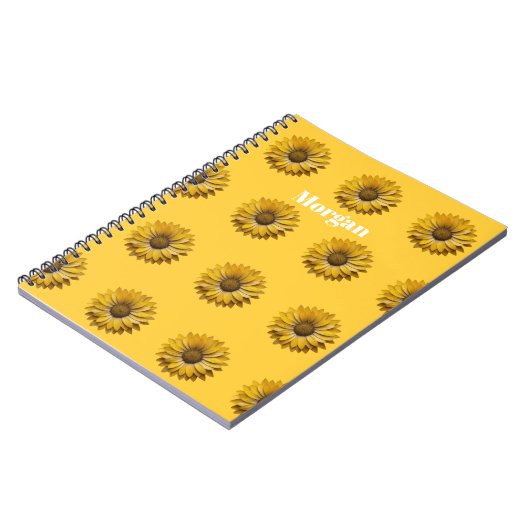 Carnet Realistic Minimal Sunflower Pattern Custom (Côté gauche)