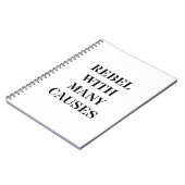 Carnet Rebel avec de nombreuses causes (Côté gauche)