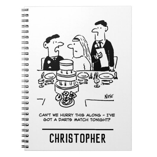 Carnet Réception de mariage Le marié a un match de fléche (Devant)