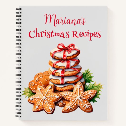 Carnet Recette Arbre de Noël rouge (Devant)