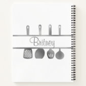 Carnet Recette Argent Cookbook Ustensiles Personnalisés (Dos)
