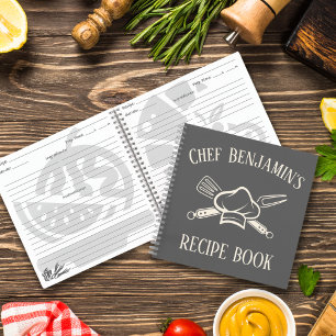 Carnet Recette Barbecue Nom personnalisé Chef Casquette B