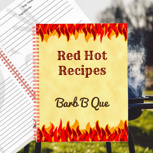 Carnet Recette BBQ Retro modifiable Red Flames