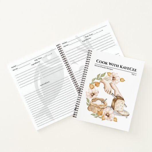 Carnet Recette blanche de pain d'aquarelle (Intérieur)