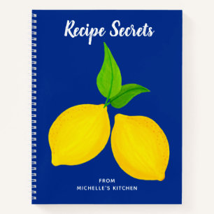 Carnet Recette bleu citron jaune été