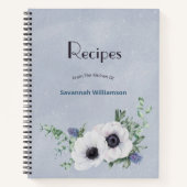 Carnet Recette Botanique Bleu Vert Élégant (Devant)