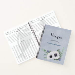 Carnet Recette Botanique Bleu Vert Élégant