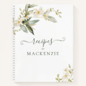 Carnet Recette Botanique Élégante de Fleurs Sauvages (Devant)