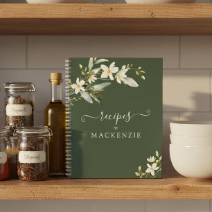 Carnet Recette botanique Fleur sauvage élégante pour fill