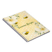 Carnet Recette bourdons abeilles jaune nid d'abeille été (Côté Droit)