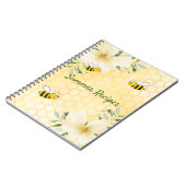 Carnet Recette bourdons abeilles jaune nid d'abeille été (Côté gauche)