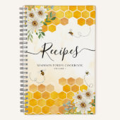 Carnet Recette Budget Floral Honeycomb Bumble Honey Bee R (Recto)