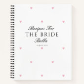 Carnet Recette cadeau de Fête des mariées de Coeur élégan (Devant)