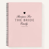 Carnet Recette cadeau de Fête des mariées de script Blush (Devant)