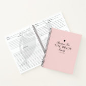 Carnet Recette cadeau de Fête des mariées de script Blush (Intérieur)