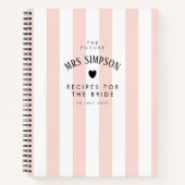 Carnet Recette cadeau Fête des mariées rose moderne (Devant)