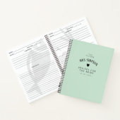 Carnet Recette cadeau Fête des mariées verte Retro (Intérieur)