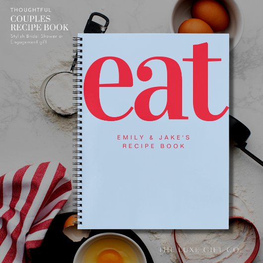 Carnet Recette cadeau Fiançailles moderne Bold Couples bl