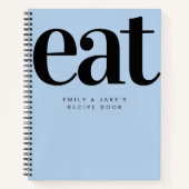 Carnet Recette cadeau Fiançailles moderne Bold Couples bl (Devant)