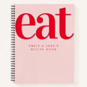 Carnet Recette cadeau Fiançailles moderne Gras Couples Bl (Devant)