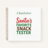 Carnet Recette Citation Noël snack testeur nom (Devant)