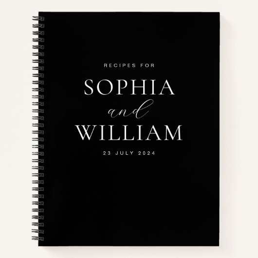 Carnet Recette Classique Chic Couples Noir et Blanc (Devant)