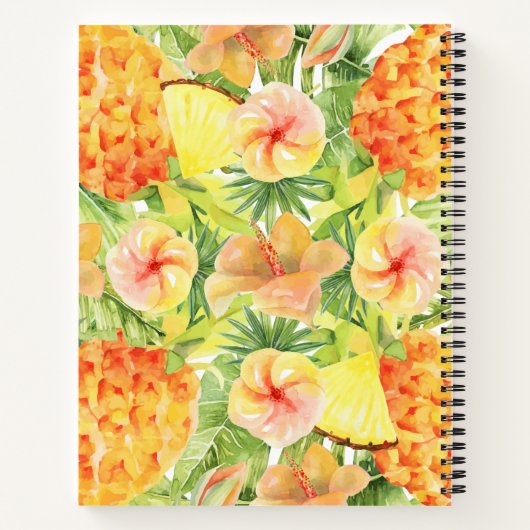 Carnet Recette d'ananas florale tropicale (Dos)