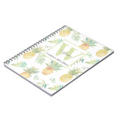 Carnet Recette d'ananas tropicale Monogramme (Côté gauche)