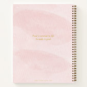 Carnet Recette d'aquarelle rose pâle minimaliste (Dos)