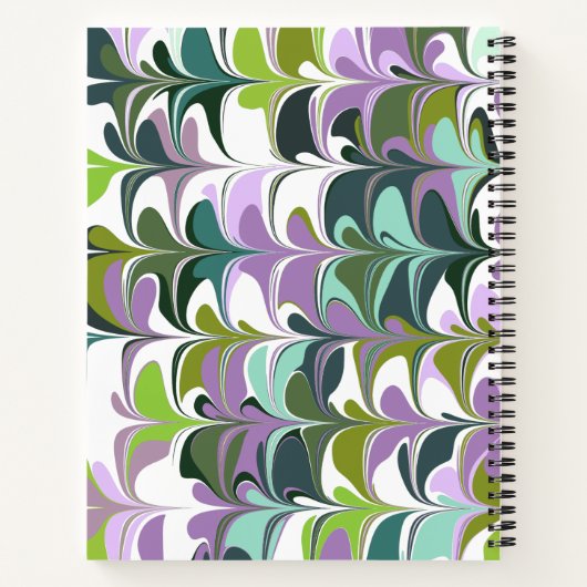 Carnet Recette d'art floral Abstrait violet élégant (Dos)