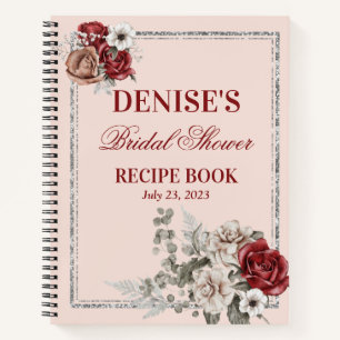 Carnet Recette de Baby Shower de Mariage aux Roses Bourgu