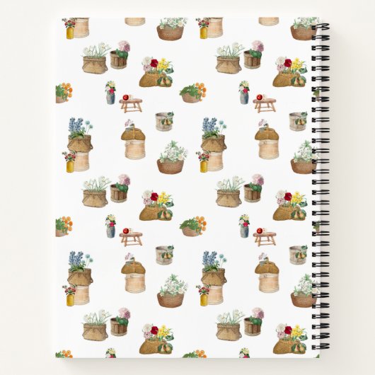 Carnet Recette de chariot de fleurs du marché de fermier (Dos)