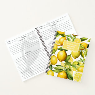 Carnet Recette de citron personnalisée