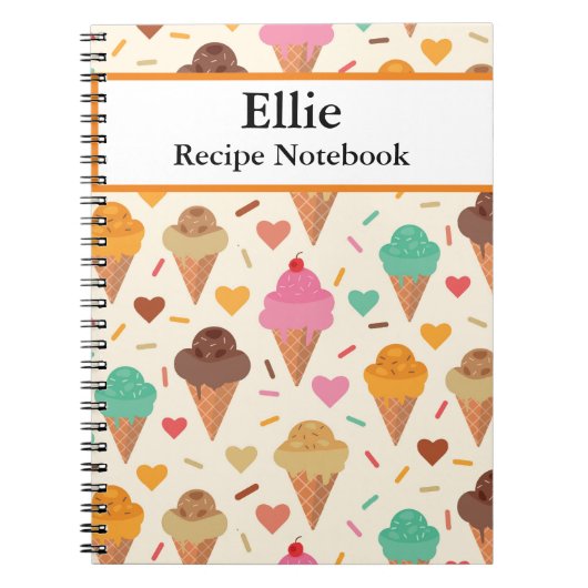 Carnet Recette de cône de glace personnalisé (Devant)