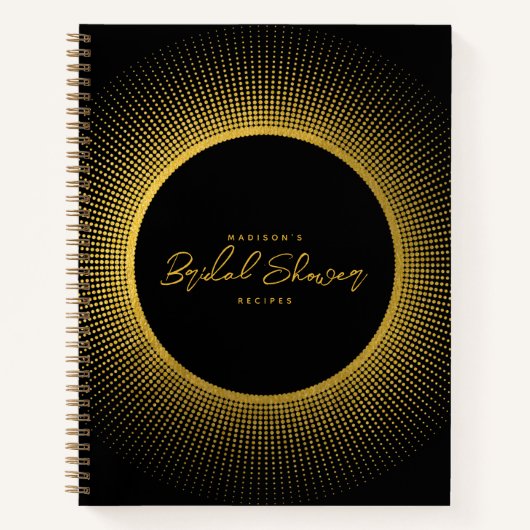 Carnet Recette de cuisine de salle de mariage noir or (Devant)