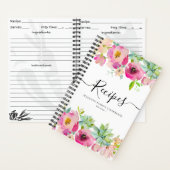 Carnet Recette de cuisine de succulente rose blush floral (À l'intérieur)