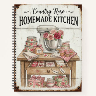 Carnet Recette de cuisine maison Country Rose