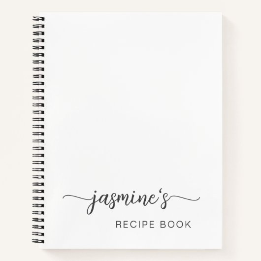 Carnet Recette de cuisine simple et blanche signée Girly (Devant)