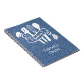 Carnet Recette de cuisson personnalisée Bleu Blanc Faux D (Côté Droit)