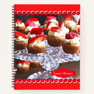 Carnet Recette de dessert délicieuse fraise Cupcakes