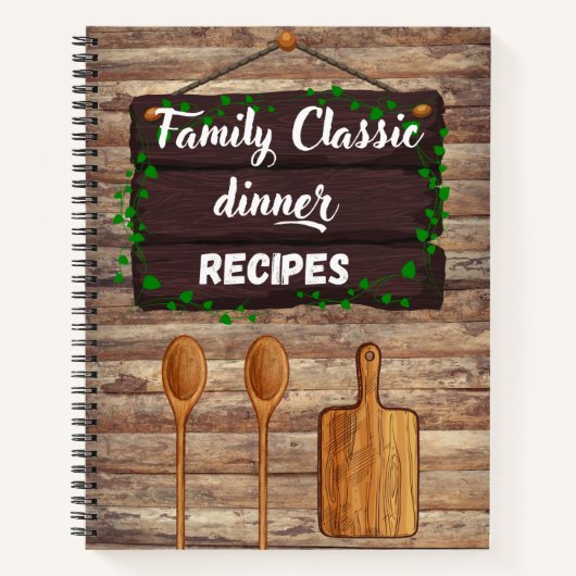 Carnet Recette de dîner classique familiale (Devant)