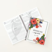 Carnet Recette de douche florale rouge (Intérieur)