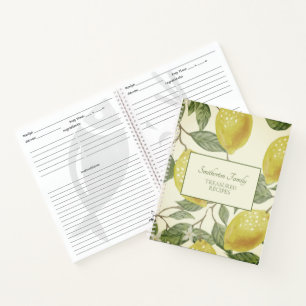 Carnet Recette de famille de citrons jaunes botaniques vi