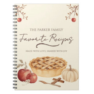 Carnet Recette de famille personnalisée de tarte aux pomm