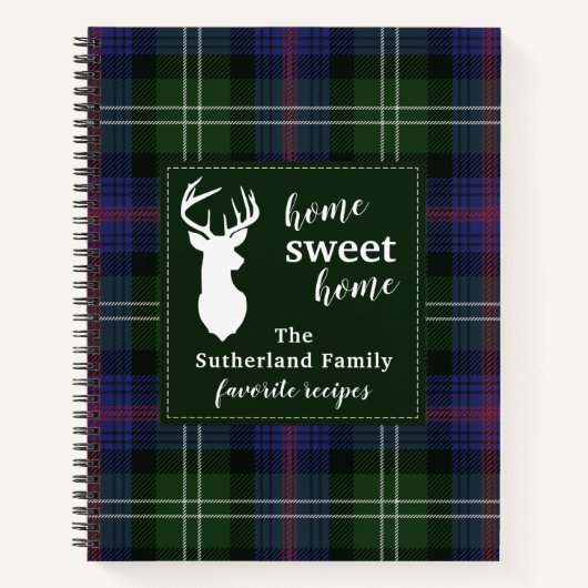 Carnet Recette de famille personnalisée Tartan Sutherland (Devant)