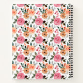 Carnet Recette de famille Roses roses, orange, tan et fle (Dos)