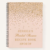 Carnet Recette de Fête des mariées Confetti Rose & Or Blu (Devant)