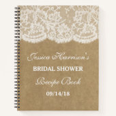 Carnet Recette de Fête des mariées de dentelle rustique K (Devant)