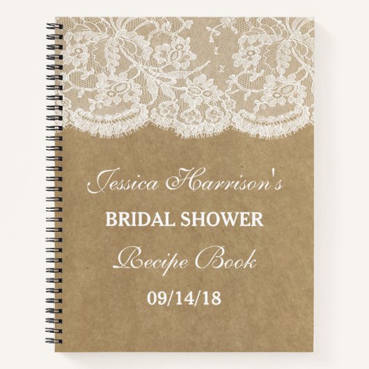 Carnet Recette de Fête des mariées de dentelle rustique K (Devant)