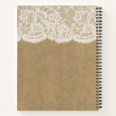 Carnet Recette de Fête des mariées de dentelle rustique K (Dos)